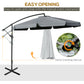 Outsunny Offset Patio Umbrella 11FT Cantilever Outdoor Umbrella with Easy Tilt Cross Base & 8 Ribs Dark Grey | The Comfy Couch Canada