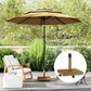 Outsunny Patio Umbrella Base Holder, Outdoor Umbrella Stand with Wheels, Heavy Duty Patio Umbrella Stand Base for Garden, Poolside, Nature Wood | The Comfy Couch Canada