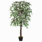 Outsunny 5.3ft Artificial Tree, Indoor Outdoor Fake Ficus with Pot, for Home Office Living Room Decor | The Comfy Couch Canada