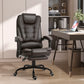 Vinsetto Reclining Office Chair with 7-Point Vibrating Massage Footrest Adjustable Height Swivel Chair Brown | The Comfy Couch Canada