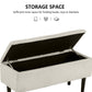 HOMCOM Versatile Ottoman Oasis: 15" Storage Ottoman with Wooden Legs, 47L Capacity, Durable Footrest for Living Room, Bedroom, Beige | The Comfy Couch Canada