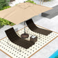 Outsunny Bronze Resin Patio Umbrella Base 20.5" Round Parasol Stand Outdoor with Wheels Garden Offset Holder | The Comfy Couch Canada