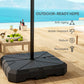 Outsunny Square Patio Umbrella Base Weight, Heavy Duty Cantilever Offset Umbrella Base, Filled Up to 143lbs with Stand or 130lbs with Water for Garden Poolside, Black | The Comfy Couch Canada