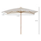 Outsunny 7x10ft Wooden Rectangle Patio Umbrella: Beige Market Garden Parasol Outdoor Sunshade Canopy | The Comfy Couch Canada