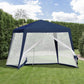 Outsunny 10x10ft Outdoor Party Tent Patio Canopy Gazebo with Netting Sun Shade Shelter Garden Blue | The Comfy Couch Canada