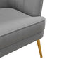 HOMCOM Elegant Living Accent: Fabric Armchair with Gold Metal Legs for Home Office, Bedroom, Grey Finish | The Comfy Couch Canada