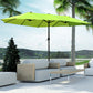 Outsunny 15ft Twin Canopy Patio Umbrella - Sunshade with Steel Table, Lift Crank in Green for Outdoor Comfort | The Comfy Couch Canada