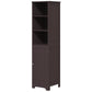 kleankin Freestanding Tall Bathroom Cabinet: Adjustable Shelves, Dark Brown Storage Solution | The Comfy Couch Canada