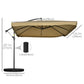 Outsunny Offset Patio Umbrella with Net and Umbrella Base, Adjustable Cantilever Canopy with Cross Base, Weight Plates & 8 Ribs | The Comfy Couch Canada