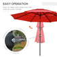 Outsunny 9FT Patio Umbrella 3 Tiers Outdoor Market Umbrella Crank Push Button Tilt for Deck Backyard Lawn Red | The Comfy Couch Canada