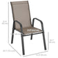 Outsunny Set of 4 Outdoor Dining Chairs, Heavy Duty Stackable Patio Dining Set with Armrests for Balcony Garden, Grey | The Comfy Couch Canada