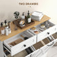 HOMCOM Tilt Out Laundry Cabinet, Bathroom Storage Cabinet with 2 Removable Baskets and 2 Drawers, White.