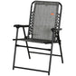 Outsunny Outdoor Folding Chair, Bungee Sling Foldable Chair with Armrests, Folding Lawn Chair for Camping, Garden, Pool, Beach, Backyard, Grey | The Comfy Couch Canada