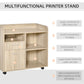 Vinsetto Filing Cabinet: Printer Stand, Mobile, Oak, 2 Drawers, Adjustable Open Shelves, Office | The Comfy Couch Canada
