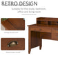 HOMCOM Home Office Desk with Hutch Storage Brown Writing Table with Drawers Shelf & Cable Management for Study Workstation | The Comfy Couch Canada