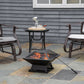 Outsunny Campfire Companion: 17.7"x17.7"x13.4" Portable Wood Burning BBQ Grill Fire Pit with Spark Screen, Poker, Camping, Black | The Comfy Couch Canada