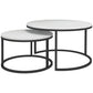 Homcom Metal Nesting Side Tables: Modern Set of 2 for Living Room, Bedroom or Office Space | The Comfy Couch Canada