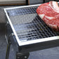 Outsunny Charcoal Grill Stainless Steel 37.8" x 13.4" Portable BBQ with Handles Tongs Cooking Camping Picnic Silver | The Comfy Couch Canada