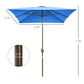 Outsunny 6.5x10ft Rectangle Aluminum Tilt Patio Umbrella Garden Market Parasol Outdoor Sunshade Canopy with Crank(Blue) | The Comfy Couch Canada