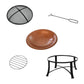 Outsunny 30" Outdoor Fire Pit Bowl, Round Fire Pit with Lid, Log Grate, Poker for Backyard, Camping, Picnic, Bronze | The Comfy Couch Canada