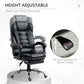 HOMCOM PU Leather High Back Executive Office Chair Swivel Recliner with Retractable Footrest Padded Armrests Black | The Comfy Couch Canada