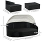 Outsunny Patio Daybed 4PC PE Wicker Round Outdoor Lounge Set Cream White Patio Furniture Seating | The Comfy Couch Canada