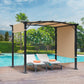 Outsunny Gazebo 8x10ft Outdoor Retractable Pergola Canopy Tent Adjustable Side Sun Shade Khaki | The Comfy Couch Canada