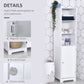 Kleankin Towering Elegance: White Tall Freestanding Bathroom Tower Cabinet, 3 Open Shelves for Storage | The Comfy Couch Canada
