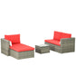 Outsunny 3pc Modern Rattan Sofa Set Wicker Patio Furniture Coffee Table Cushions Pillows | The Comfy Couch Canada