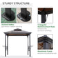 Outsunny Hardtop Grill Gazebo Outdoor BBQ Canopy with Utensil Hooks Double Vented Roof Coffee | The Comfy Couch Canada