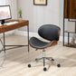 Vinsetto Stylish Home Office Chair Faux Leather Bentwood Desk Chair 360° Swivel Adjustable Height Wheels Black | The Comfy Couch Canada