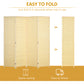 HOMCOM Woven Bamboo Room Divider: 4-Panel Folding Indoor Privacy Screens for Home Office, 71"x71"x0.6", Natural | The Comfy Couch Canada
