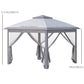 Outsunny Pop Up Gazebo 11x11 with Double Roof, Zippered Mesh Sidewalls, Adjustable Height & Carry Bag - Perfect for Outdoor Events | The Comfy Couch Canada