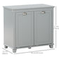 HOMCOM Bathroom Laundry Storage Cabinet: Tilt-out Hamper Organizer, Two-Compartment, Grey | The Comfy Couch Canada