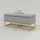 HOMCOM Flip Top Storage Ottoman Upholstered Storage Bench Linen Fabric Footstool Living Room Bedroom Grey Furniture | The Comfy Couch Canada