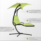 Outsunny Floating Chaise Lounge Chair with Canopy Umbrella Arc Stand Outdoor Patio Furniture Grey | The Comfy Couch Canada