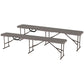 Outsunny 6 Feet Plastic Bench Seat, Portable Foldable Folding Bench with Carrying Handle for Picnic Camping, Distressed Brown | The Comfy Couch Canada