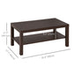 HOMCOM Walnut 2-Tier Coffee Table with Shelf: Rectangular Center Table for Living Room, Home Office Furniture | The Comfy Couch Canada