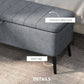 HOMCOM 40" Ottoman with Storage, Linen Upholstered Storage Ottoman Bench with Steel Legs for Living Room, Bedroom Black | The Comfy Couch Canada