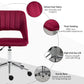 Vinsetto Velvet Office Chair Mid Back Swivel Scallop Shape Computer Desk Chair Red | The Comfy Couch Canada