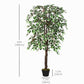 Outsunny 5.3ft Artificial Tree, Indoor Outdoor Fake Ficus with Pot, for Home Office Living Room Decor | The Comfy Couch Canada