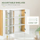 kleankin Bathroom Wall Cabinet with Mirror Medicine Cabinet 3 Doors Adjustable Storage Shelves White | The Comfy Couch Canada