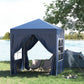 Outsunny 6.6x6.6ft Blue Pop Up Party Tent - Outdoor Folding Gazebo Canopy with Side Walls | The Comfy Couch Canada