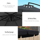 Outsunny 11ft Cantilever Patio Umbrella Offset Parasol 8 Ribs Cross Base for Outdoor Garden Black | The Comfy Couch Canada