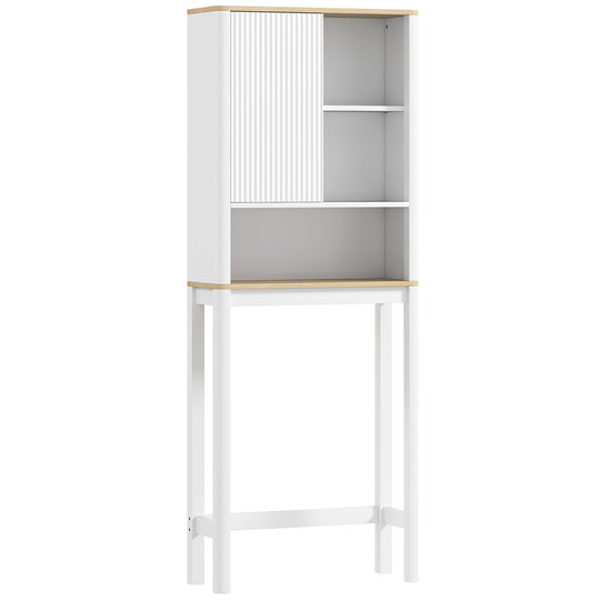 HOMCOM Over The Toilet Storage Cabinet, Bathroom Space Saver Cabinet with Adjustable Shelf, Bathroom Organizer, White | The Comfy Couch Canada