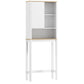 HOMCOM Over The Toilet Storage Cabinet, Bathroom Space Saver Cabinet with Adjustable Shelf, Bathroom Organizer, White | The Comfy Couch Canada