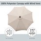 Outsunny 9ft Solar LED Patio Umbrella: Cream Outdoor Tilt Canopy with 24 Lights for Nighttime Ambiance | The Comfy Couch Canada
