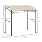 Outsunny BBQ Grill Gazebo 7x5 ft Steel Frame Garden Canopy Tent Beige with Hooks Outdoor Sun Shade | The Comfy Couch Canada