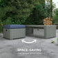 Outsunny Luxury 6pc Patio Wicker Sofa Set 3Seat Couch 2 Recliners Footstools Table Blue Cushions | The Comfy Couch Canada