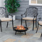 Outsunny 23" Round Outdoor Fire Pit, Portable Firepit Fireplace with Support Legs for Garden, Patio, Camping, Bonfire, Black | The Comfy Couch Canada